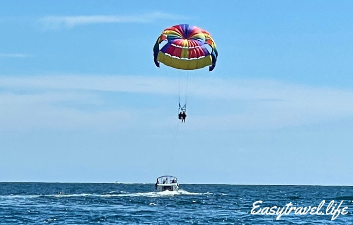 Parachute on a beach in Borneo